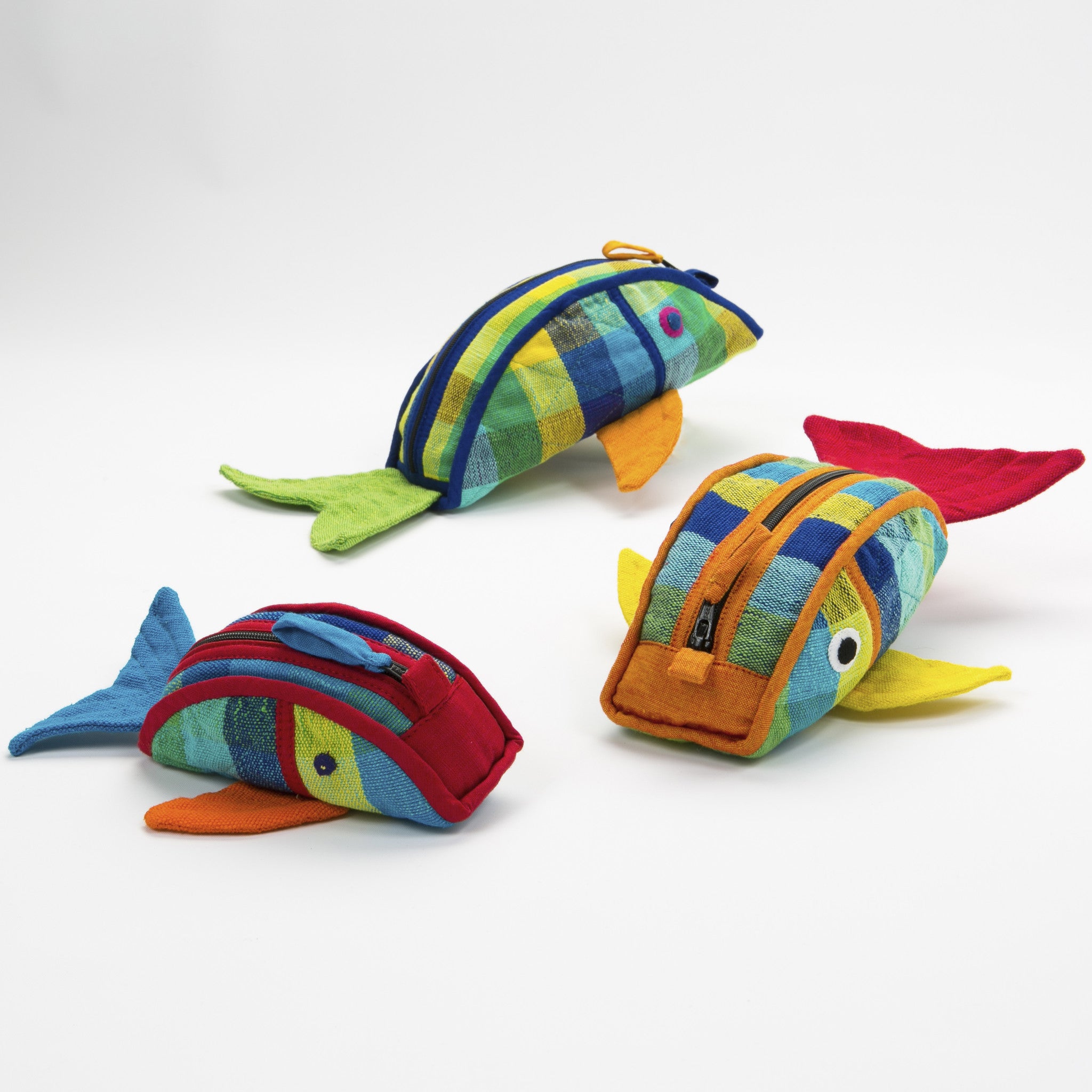 Fish Zip Pouch - Grasshopper fabric shown (small, medium, & large sizes)