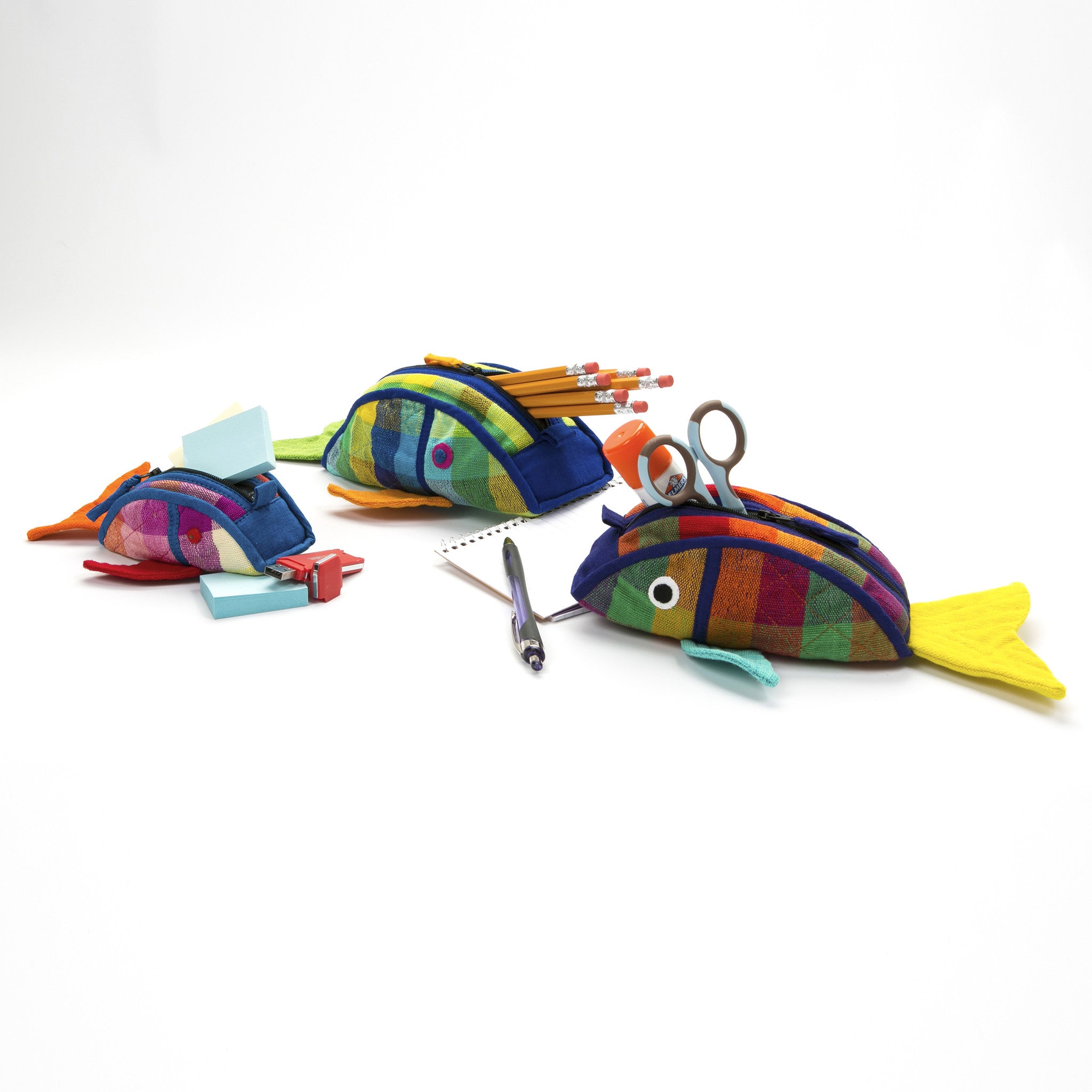 Fish Zip Pouch - Great for carrying school supplies! (sample fabric shown in small, medium, & large sizes)