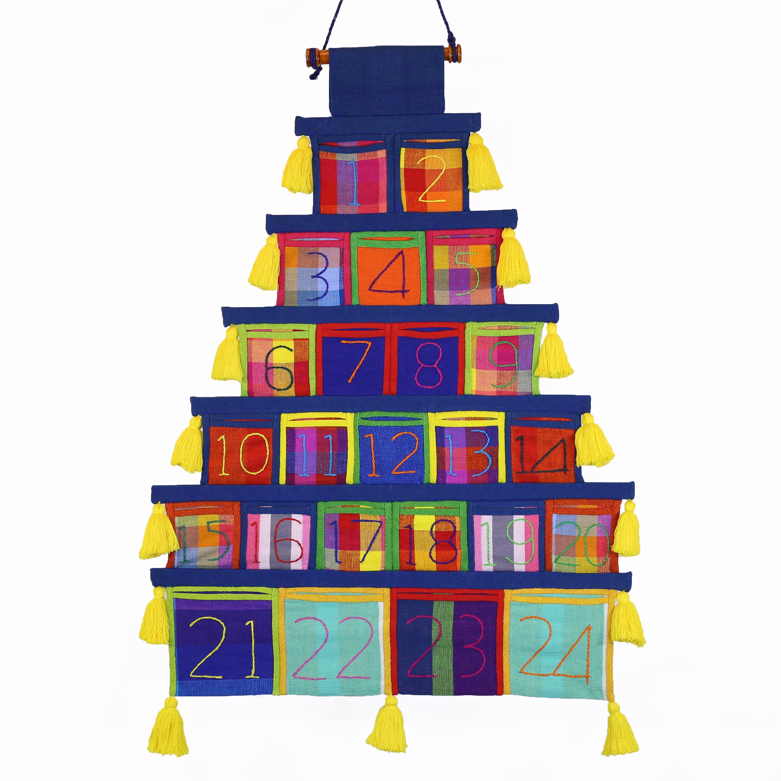 Advent Calendar, Navy Trim (with yellow tassels)