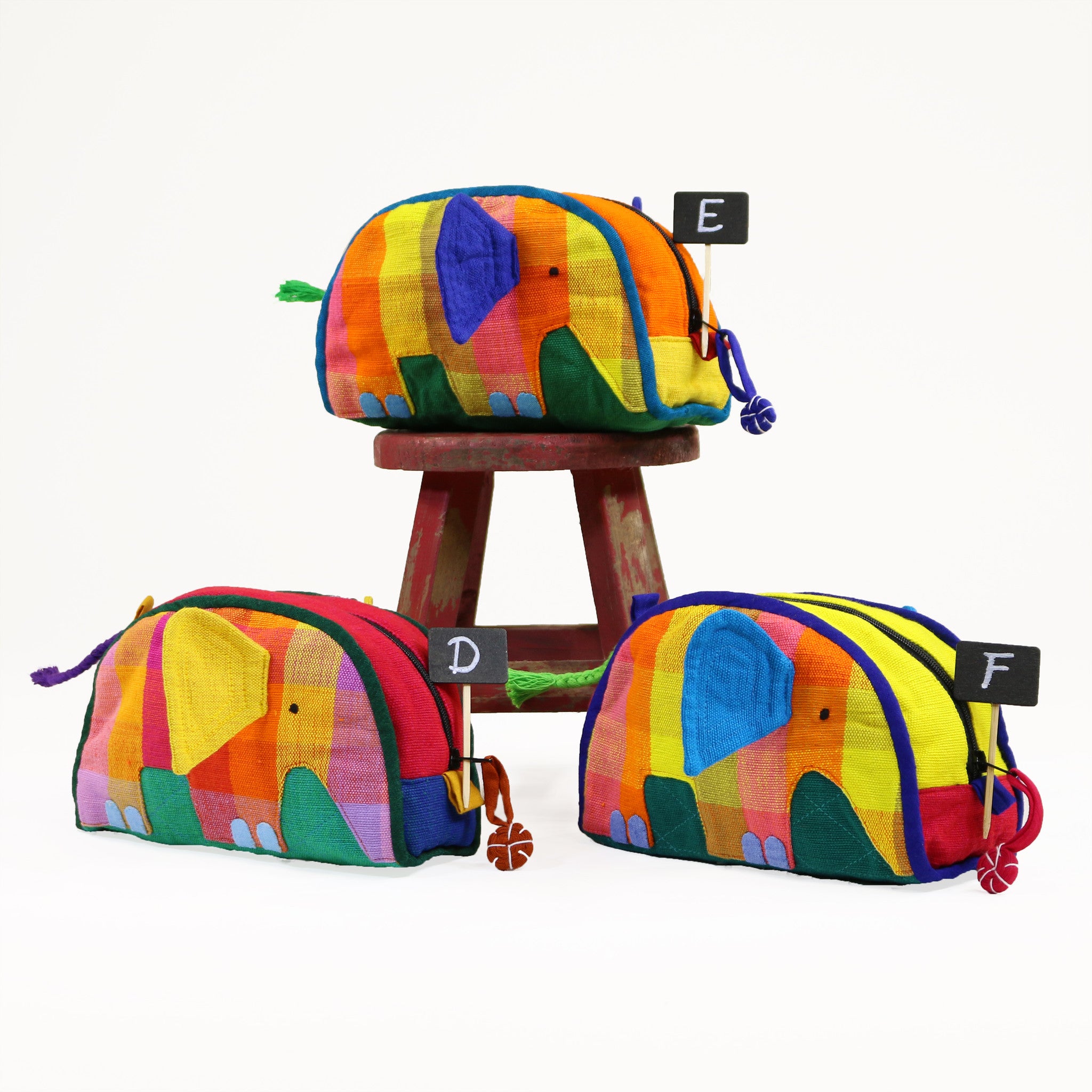 Elephant Zip Pouch – Tangerine fabric patterns
