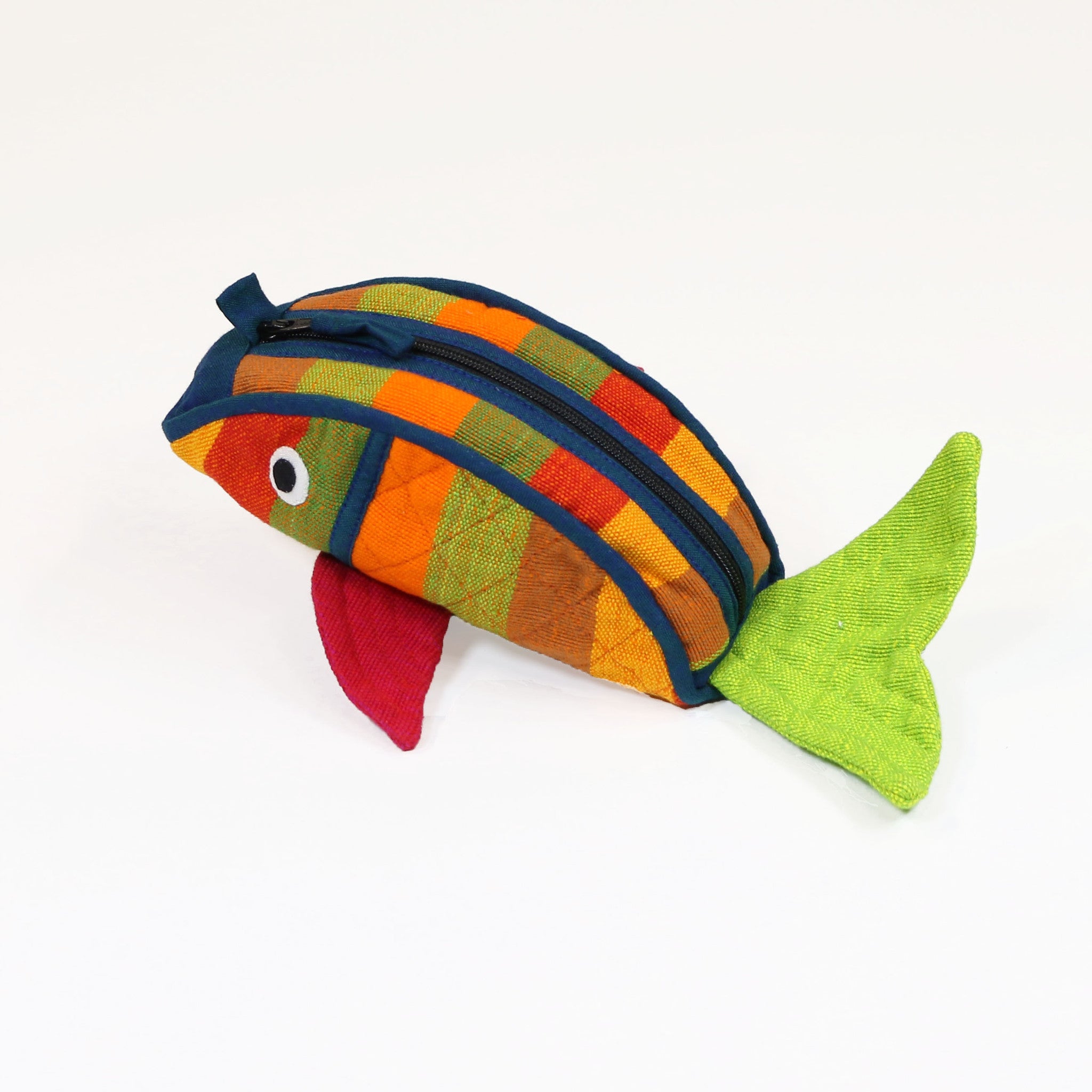 Fish Zip Pouch - Terracotta fabric shown (medium size)