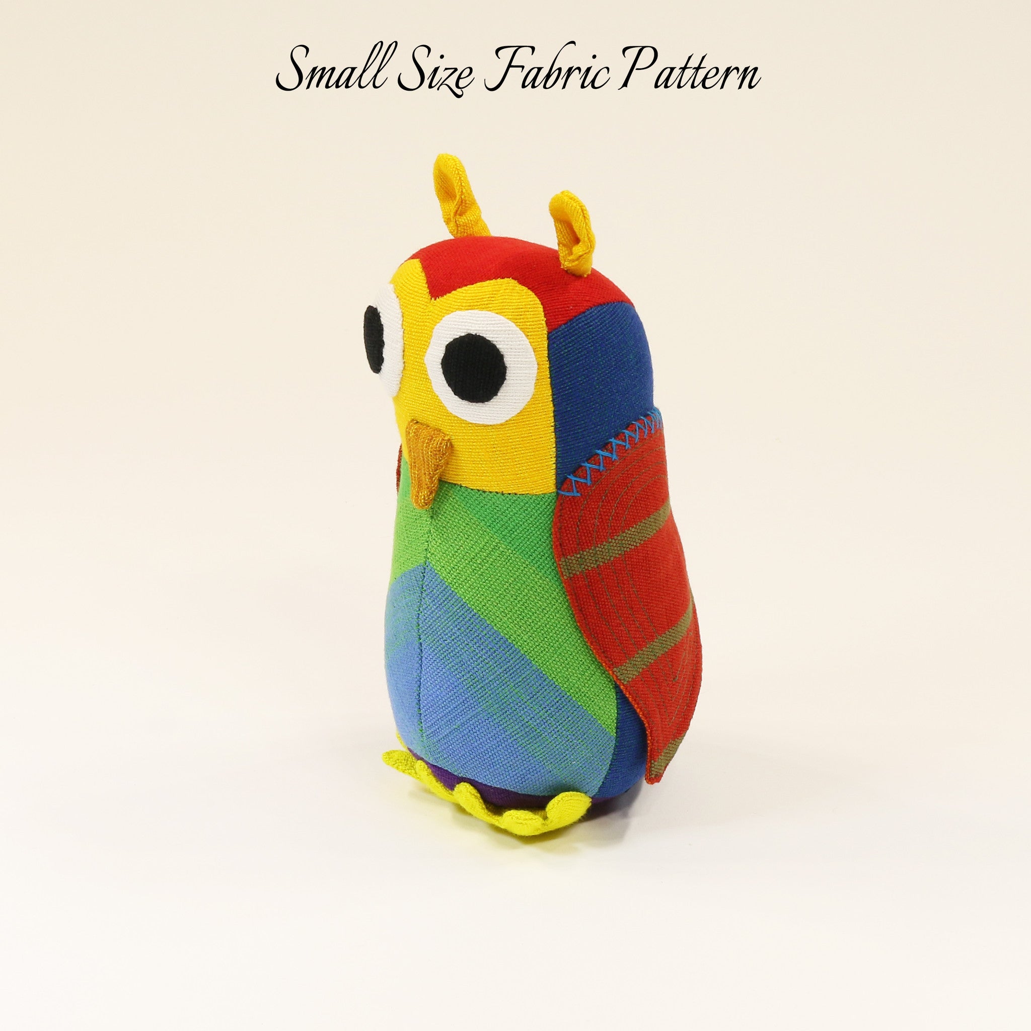 Harvey, the Owl – small size fabric pattern shown