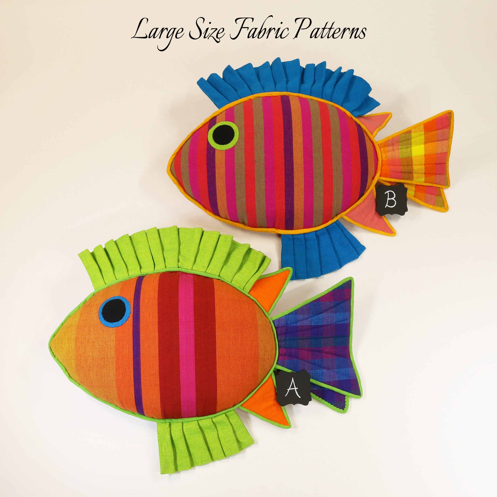 Molly, the Rabbit Fish – all large size fabric patterns shown