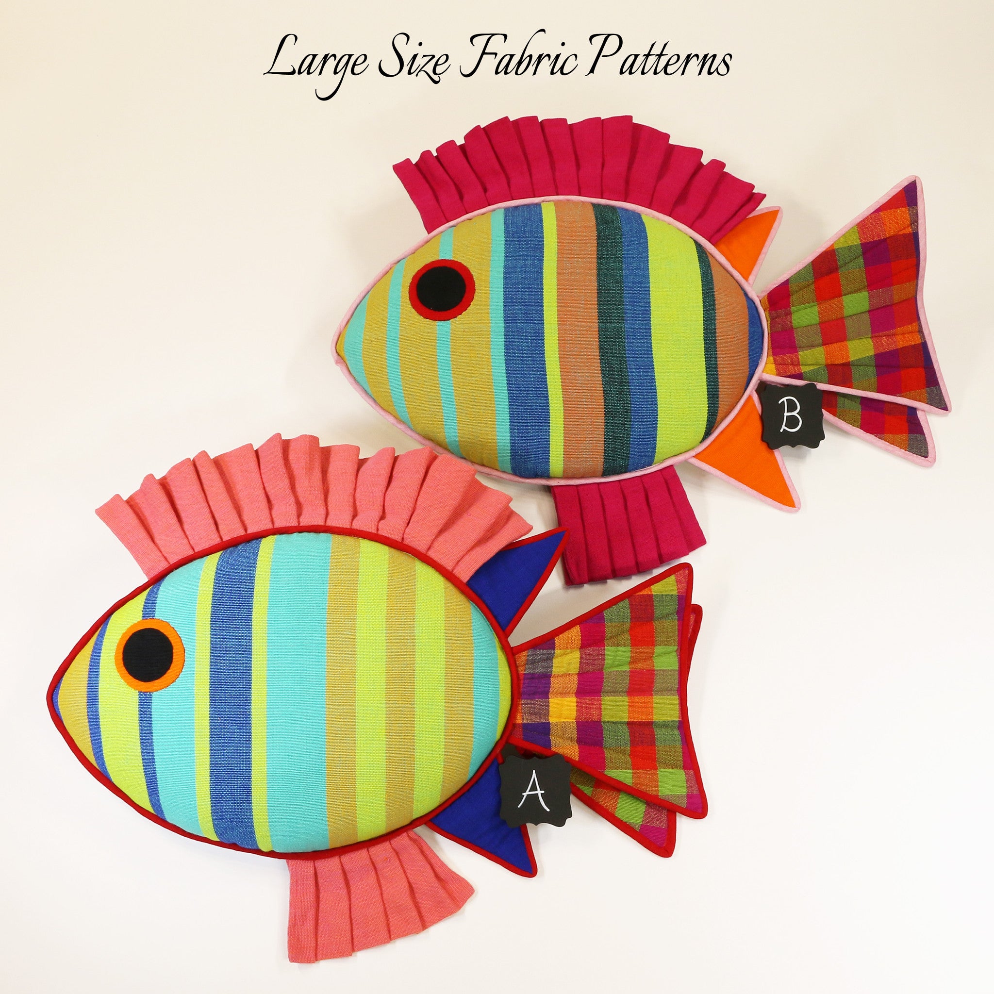 Reagan, the Rabbit Fish – large size fabric patterns shown