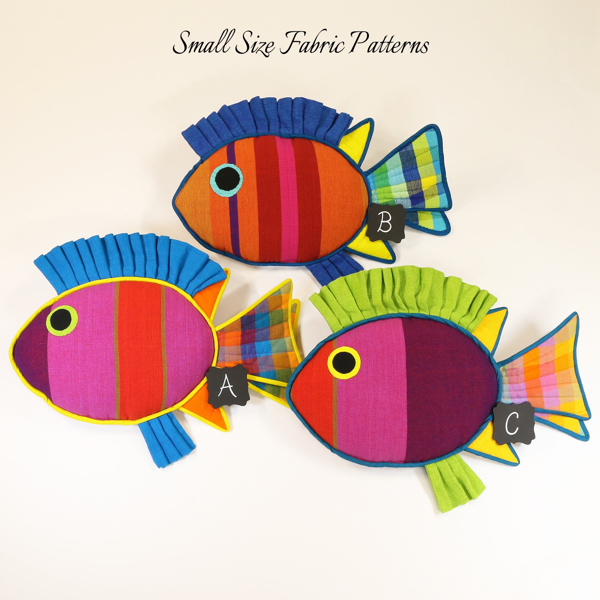 Mindy, the Rabbit Fish – small size fabric patterns shown