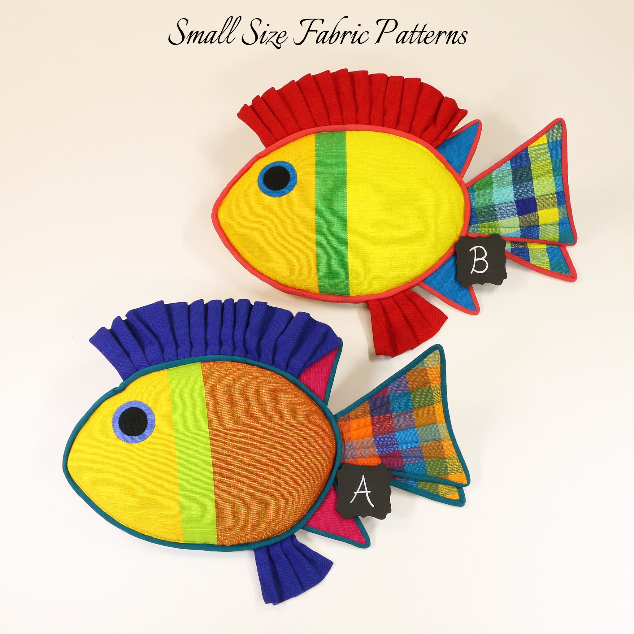 Kirby, the Rabbit Fish – all small size fabric patterns shown