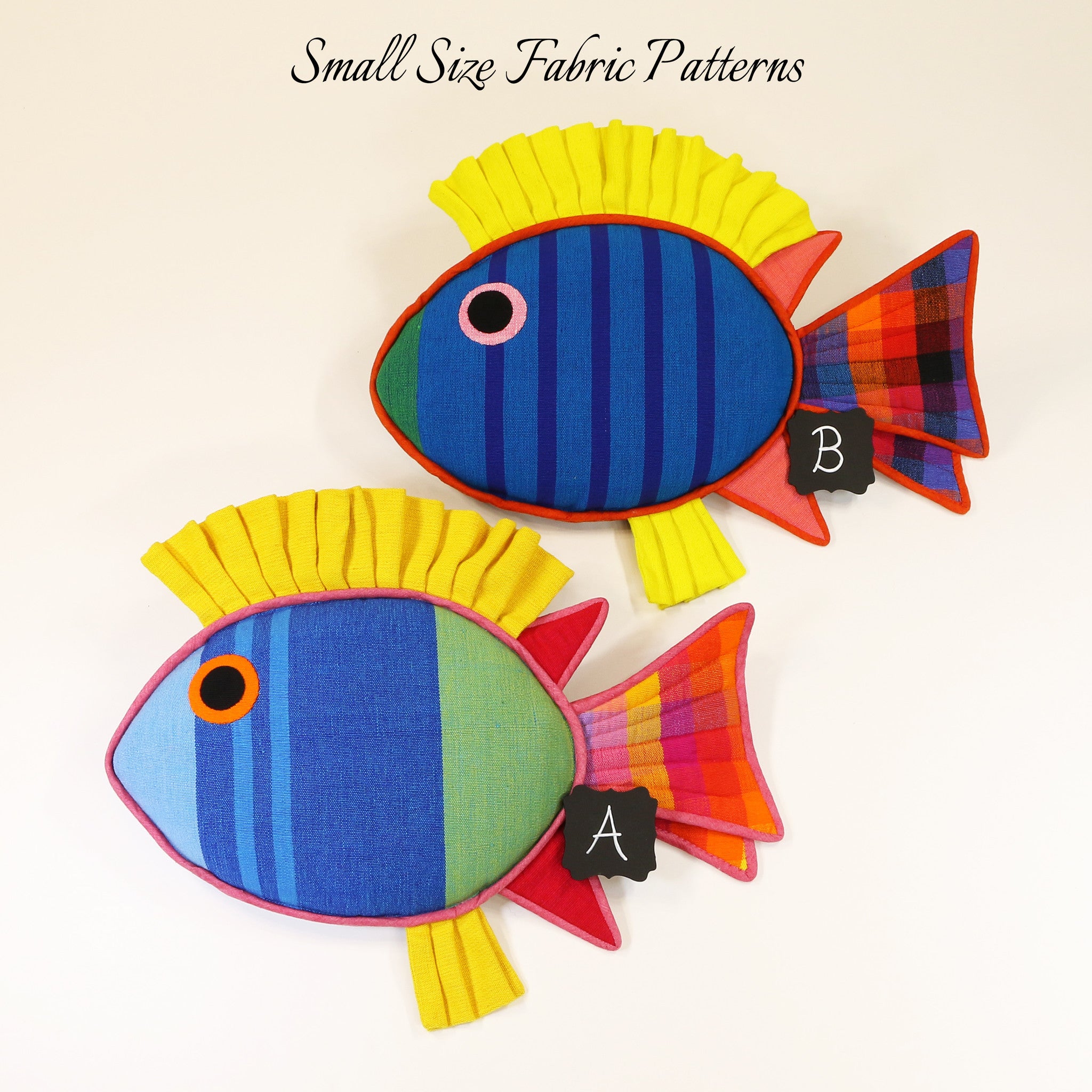 Sammy, the Rabbit Fish – all small size fabric patterns shown