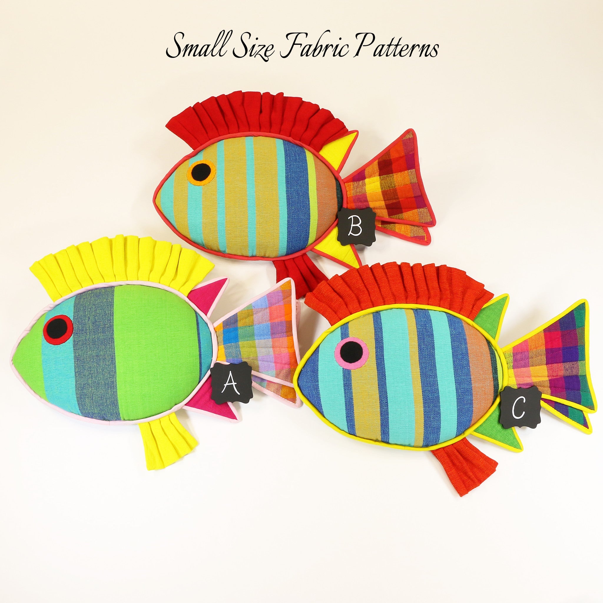 Reagan, the Rabbit Fish – all small size fabric patterns shown