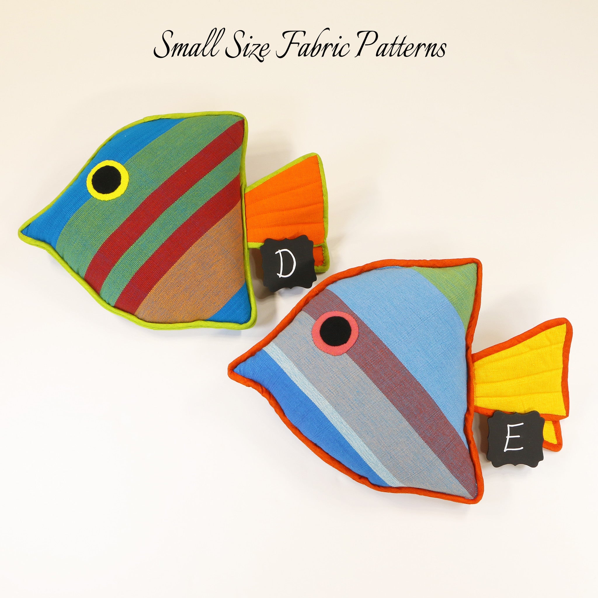 Leroy, the Juvenile Fish – small size fabric patterns shown
