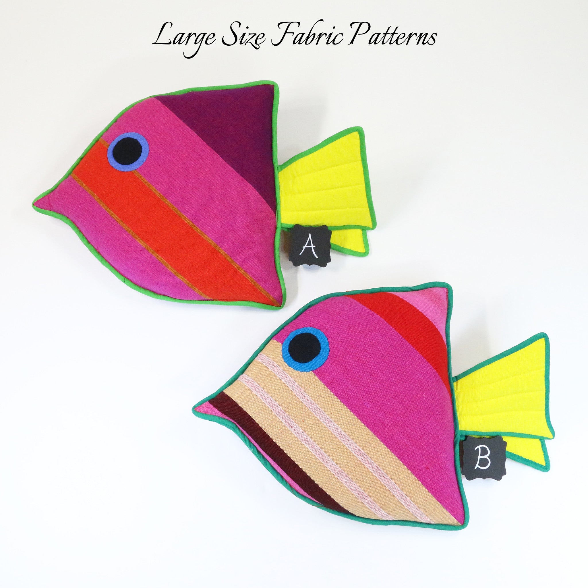 Lily, the Juvenile Fish – large size fabric patterns shown