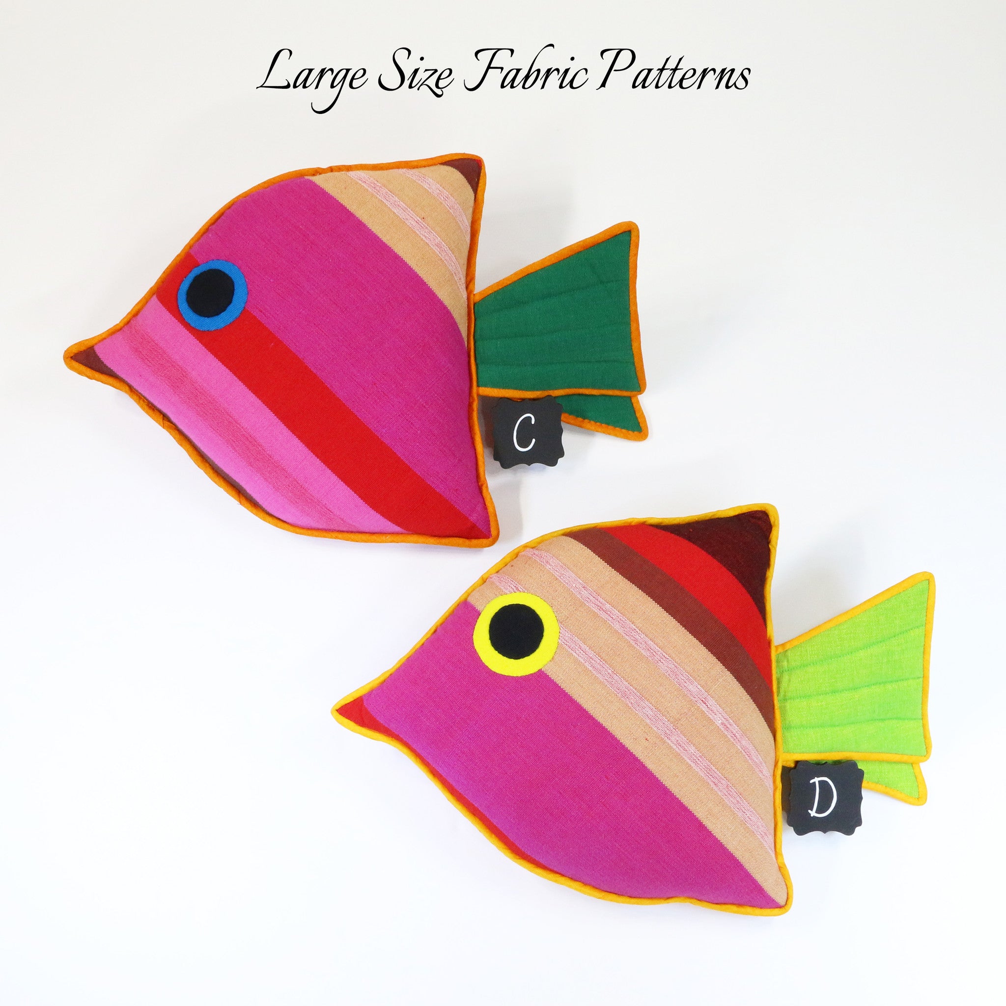 Lily, the Juvenile Fish – large size fabric patterns shown