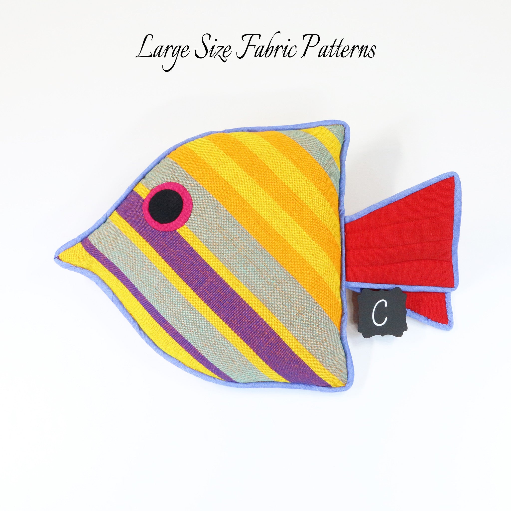 Andi, the Juvenile Fish – large size fabric patterns shown