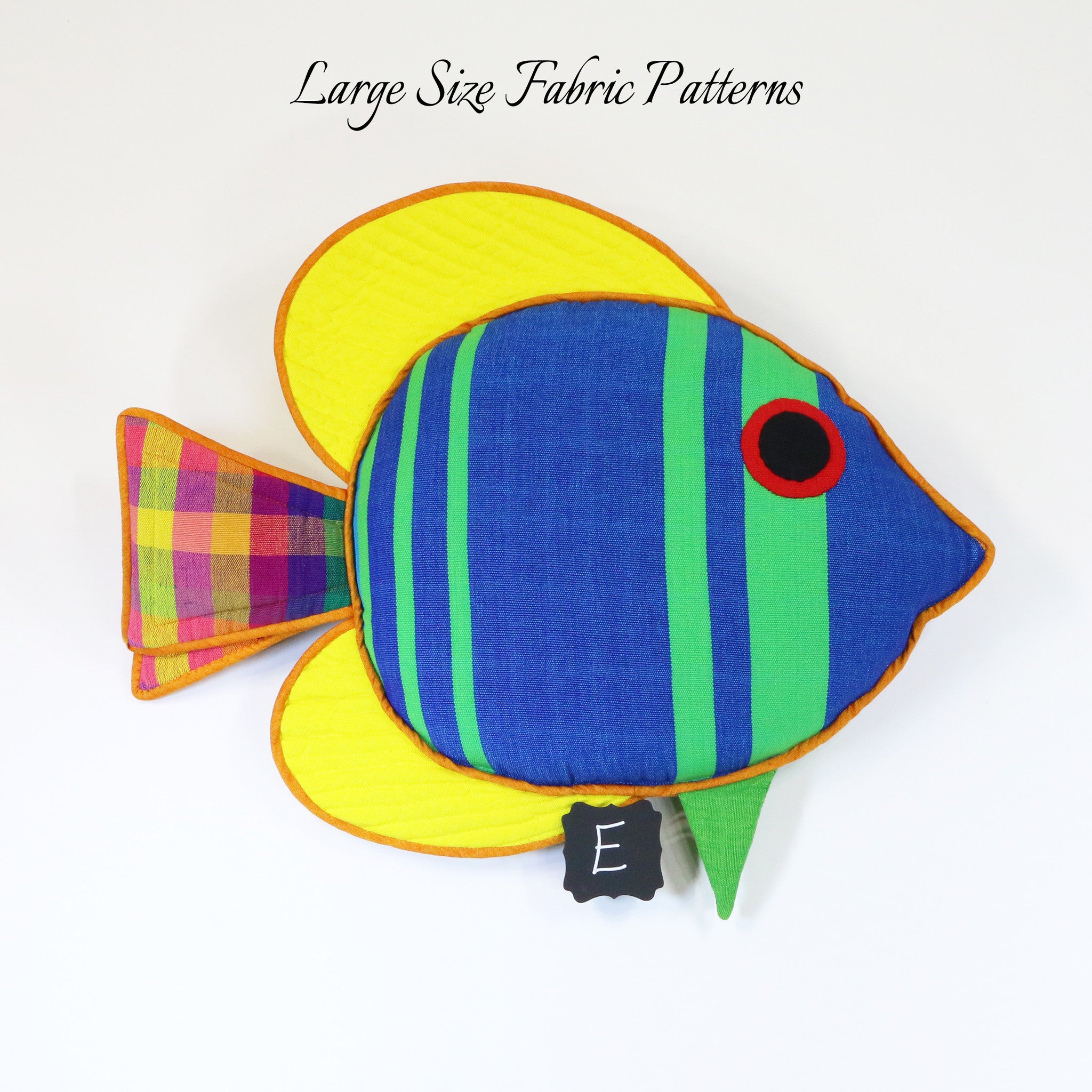 Henry, the Sail Fin Fish – large size fabric patterns shown