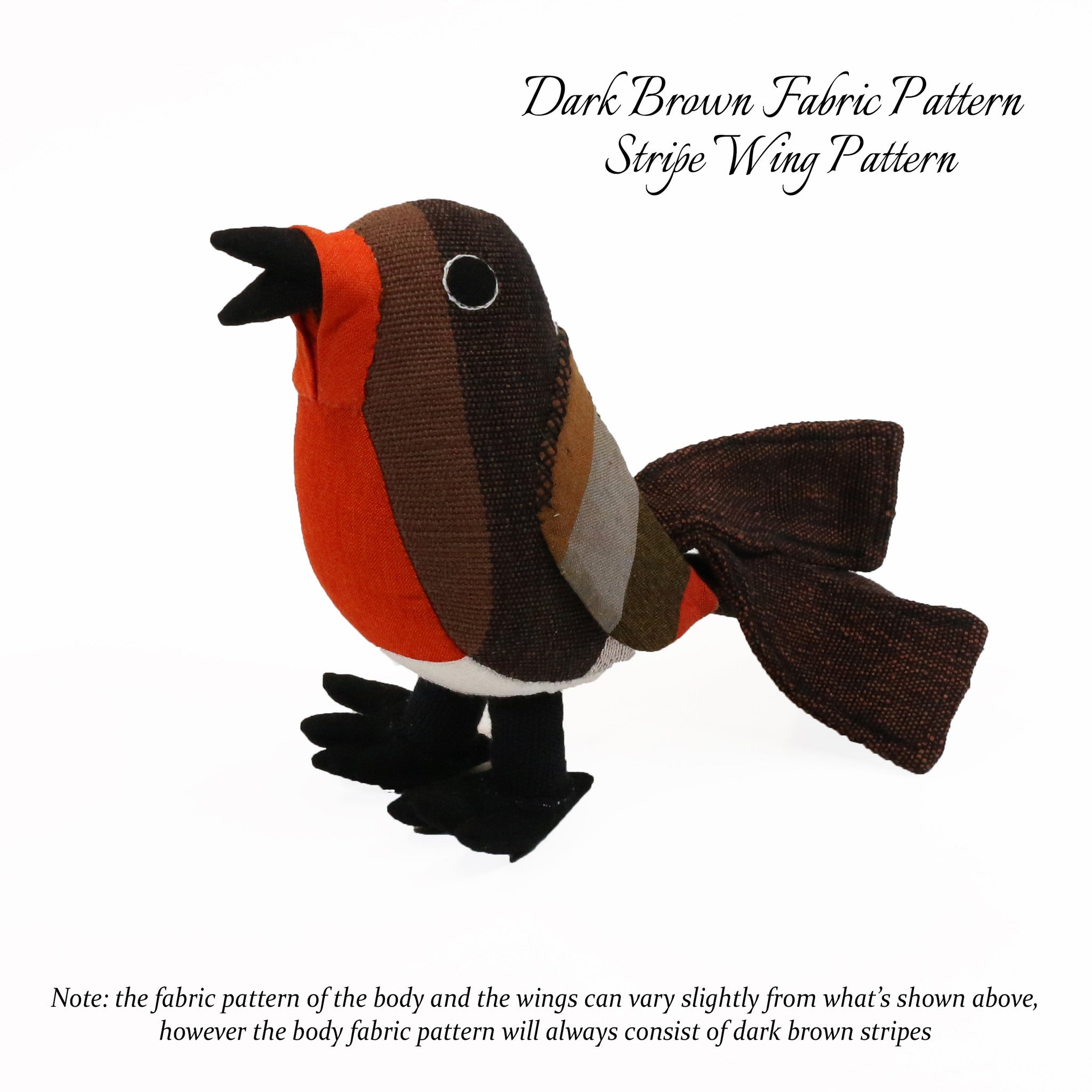 Roy, the Red Robin (dark brown, front view)