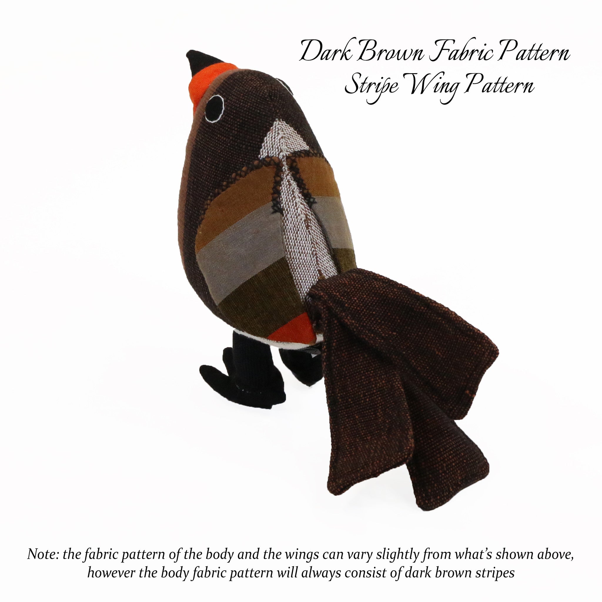 Roy, the Red Robin (dark brown, back view)