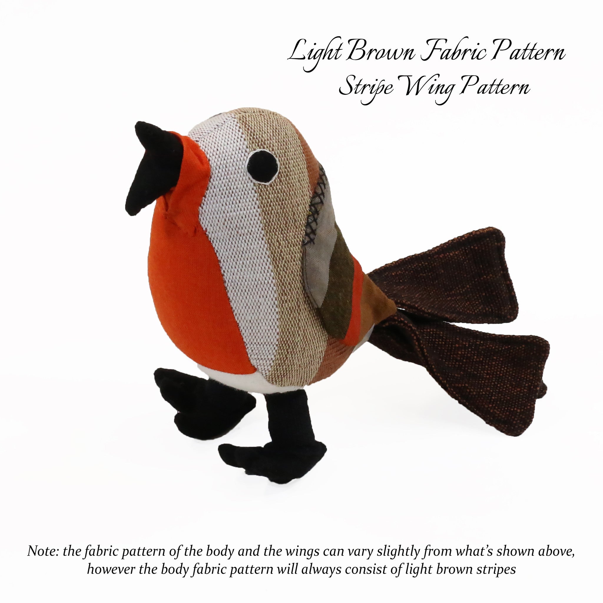 Roy, the Red Robin (light brown, stripe wing, front view)