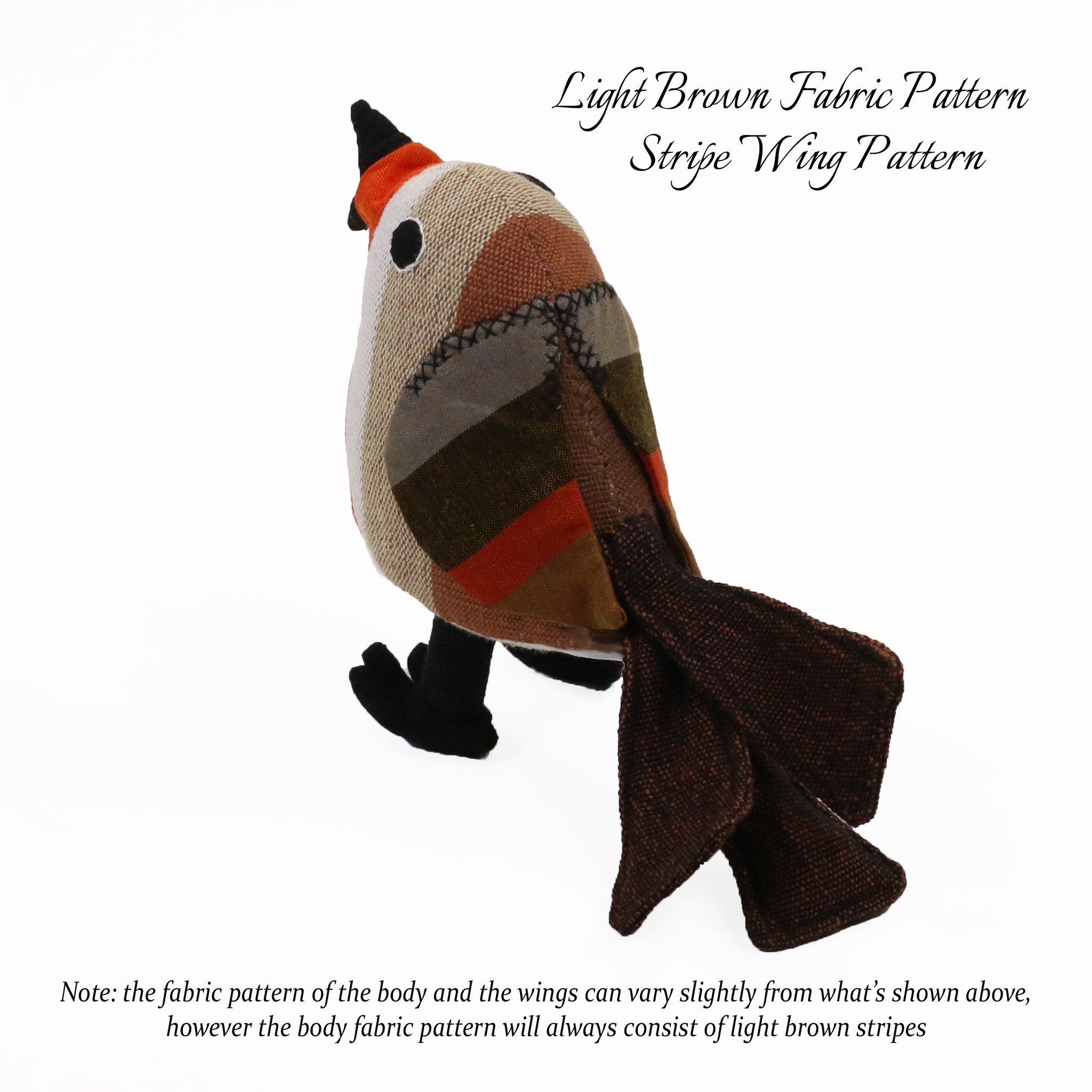 Roy, the Red Robin (light brown, stripe wing, back view)