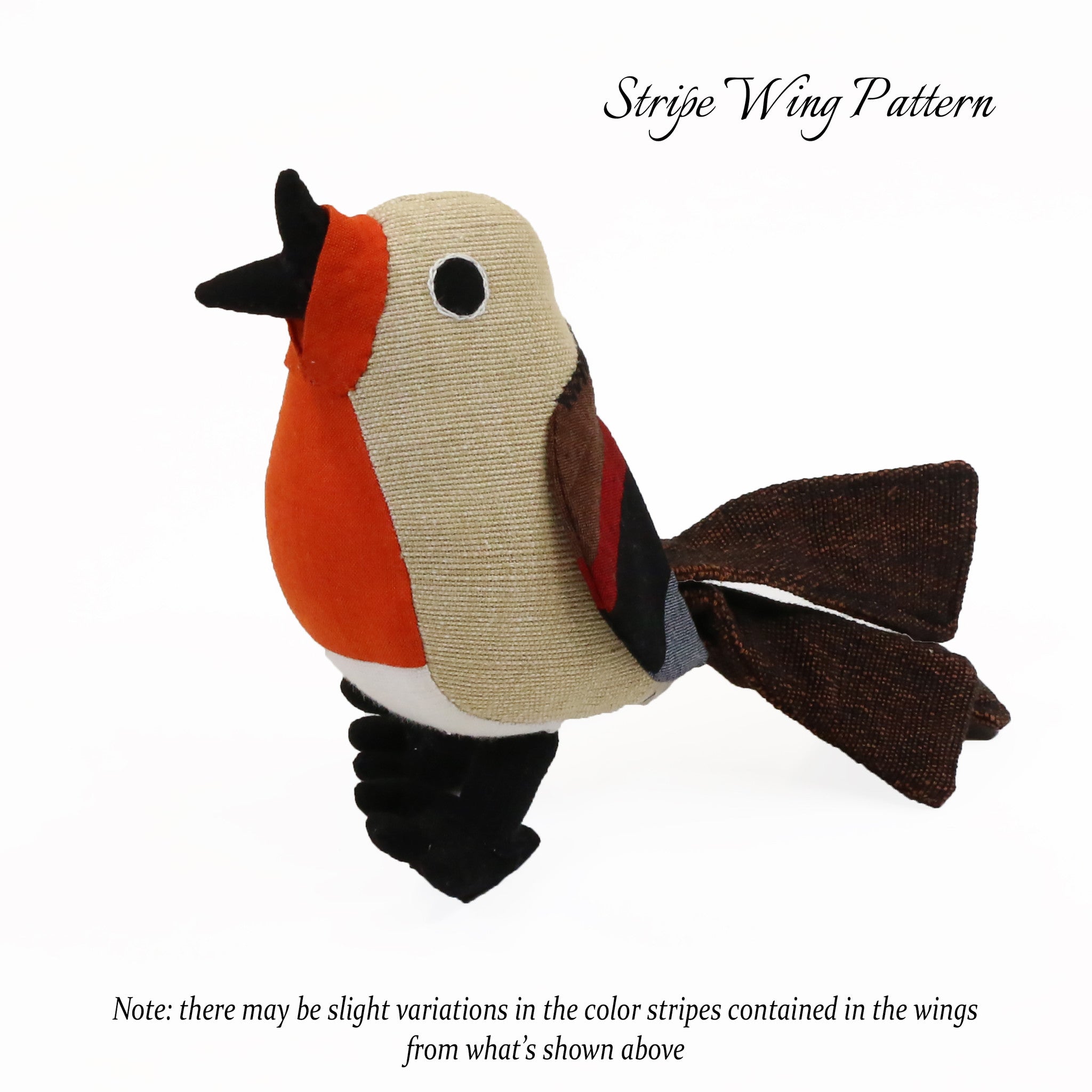 Roxy, the Red Robin (stripe wing pattern, front view)