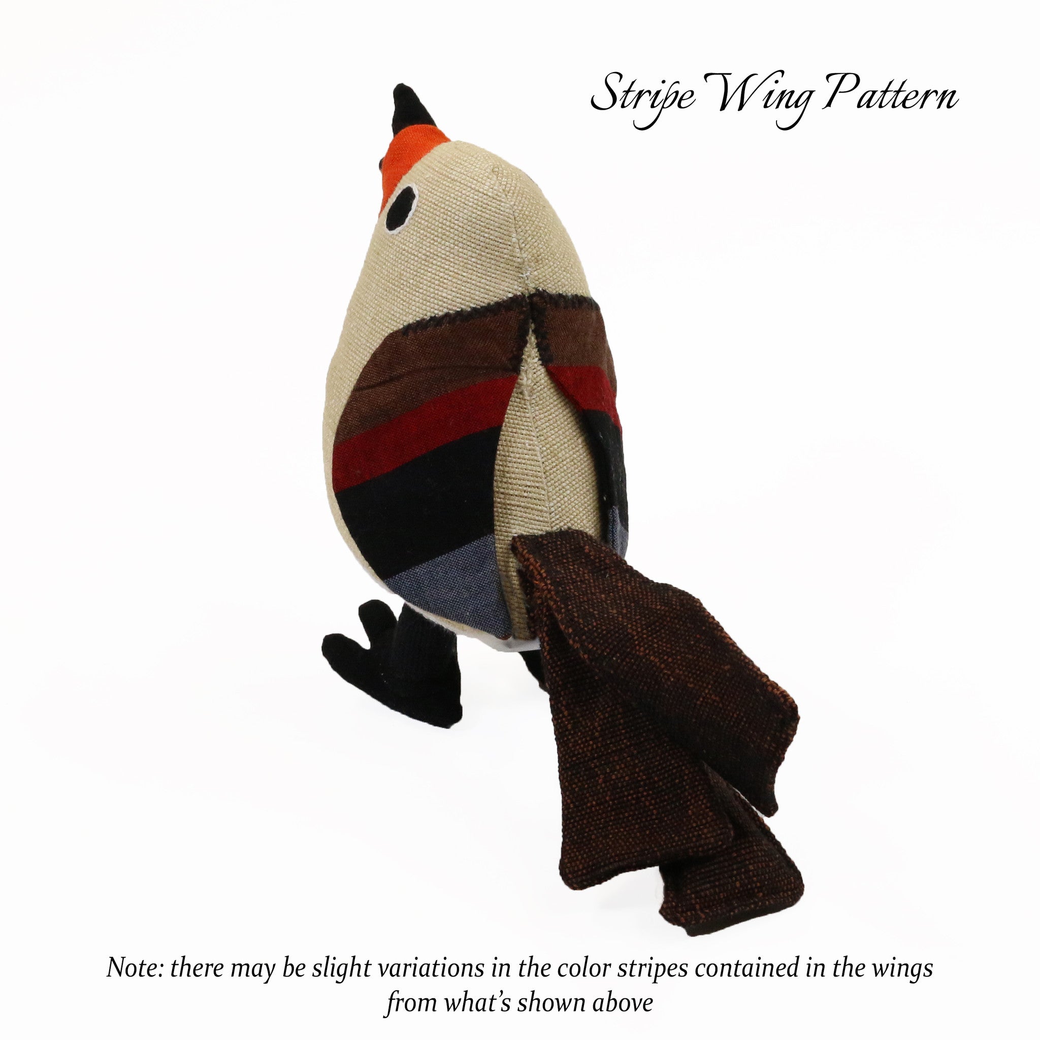 Roxy, the Red Robin (stripe wing pattern, back view)