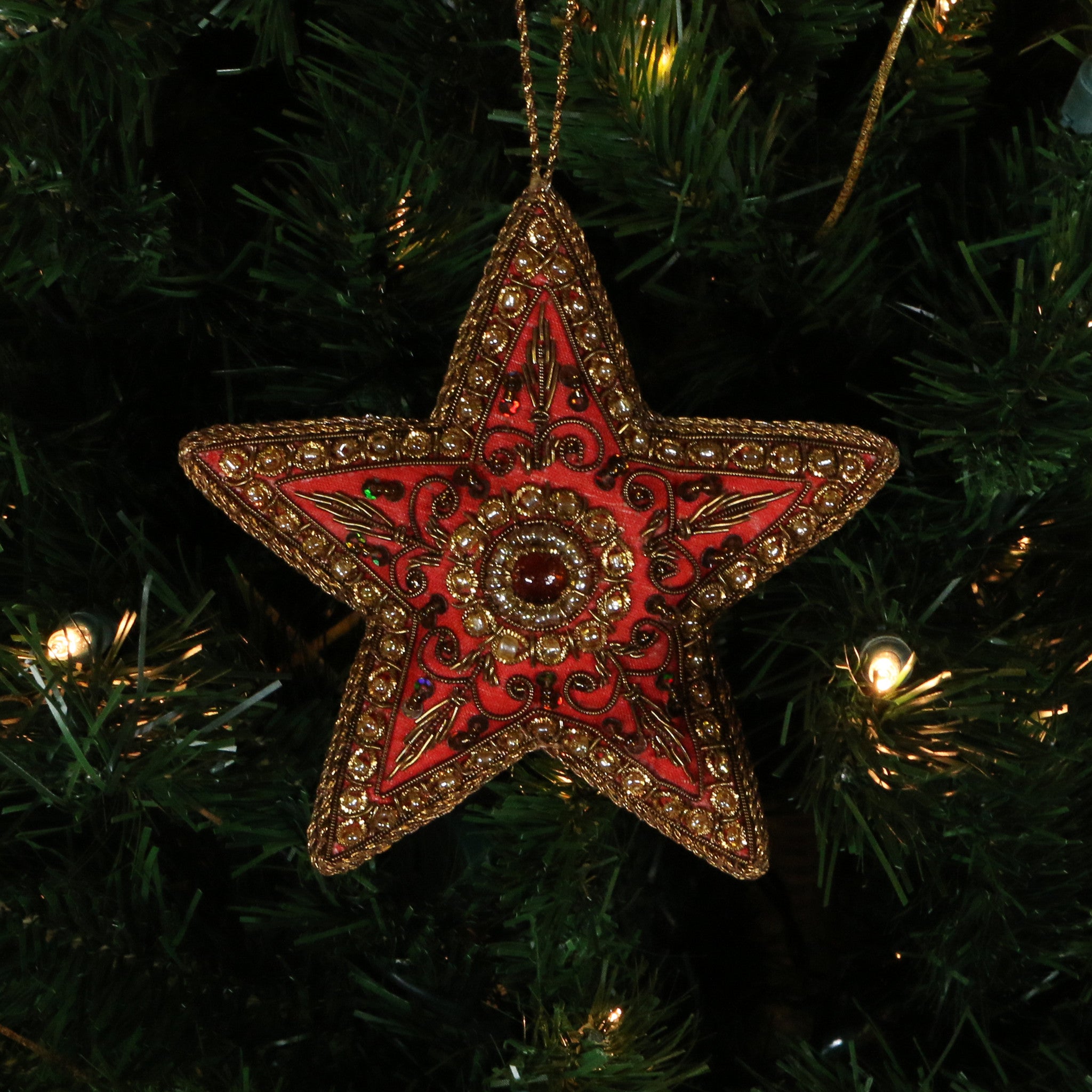 Hand beaded deals christmas ornaments