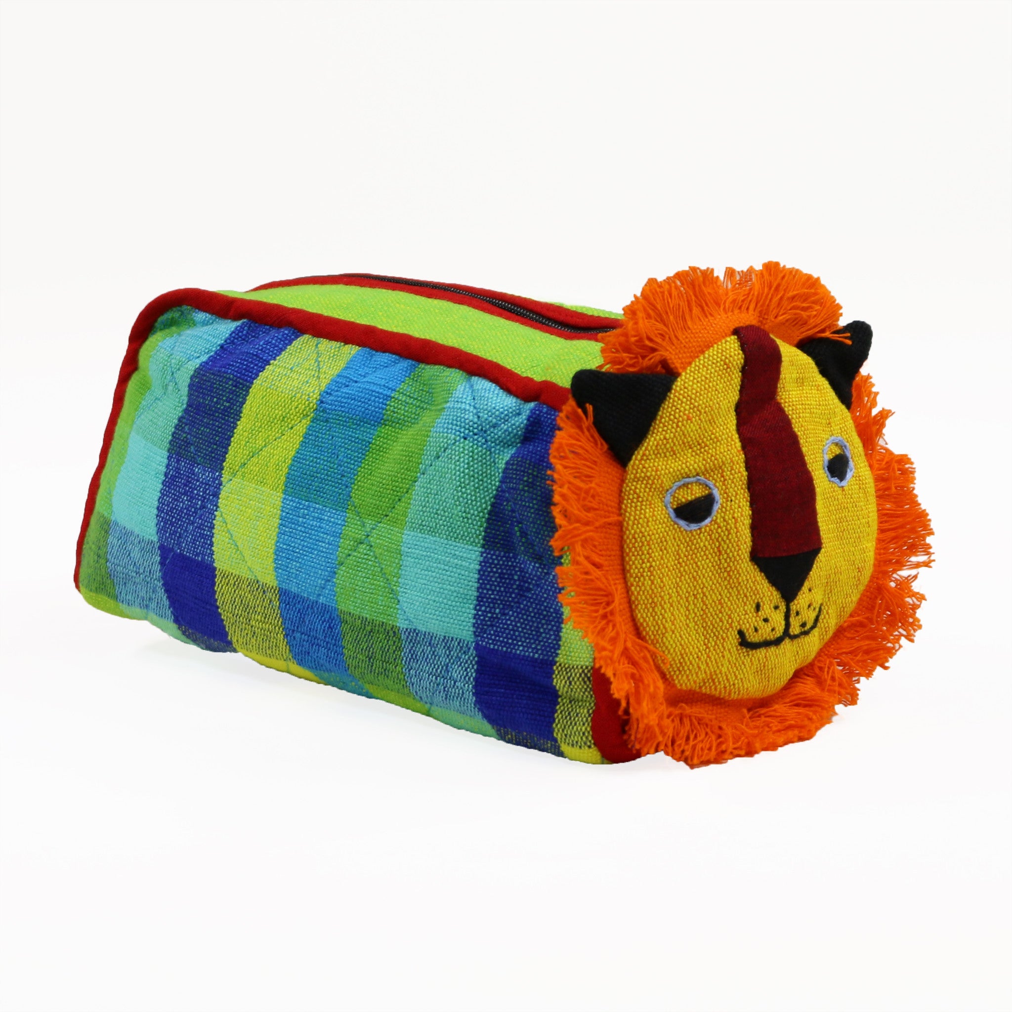 Lion Zip Pouch - Grasshopper fabric