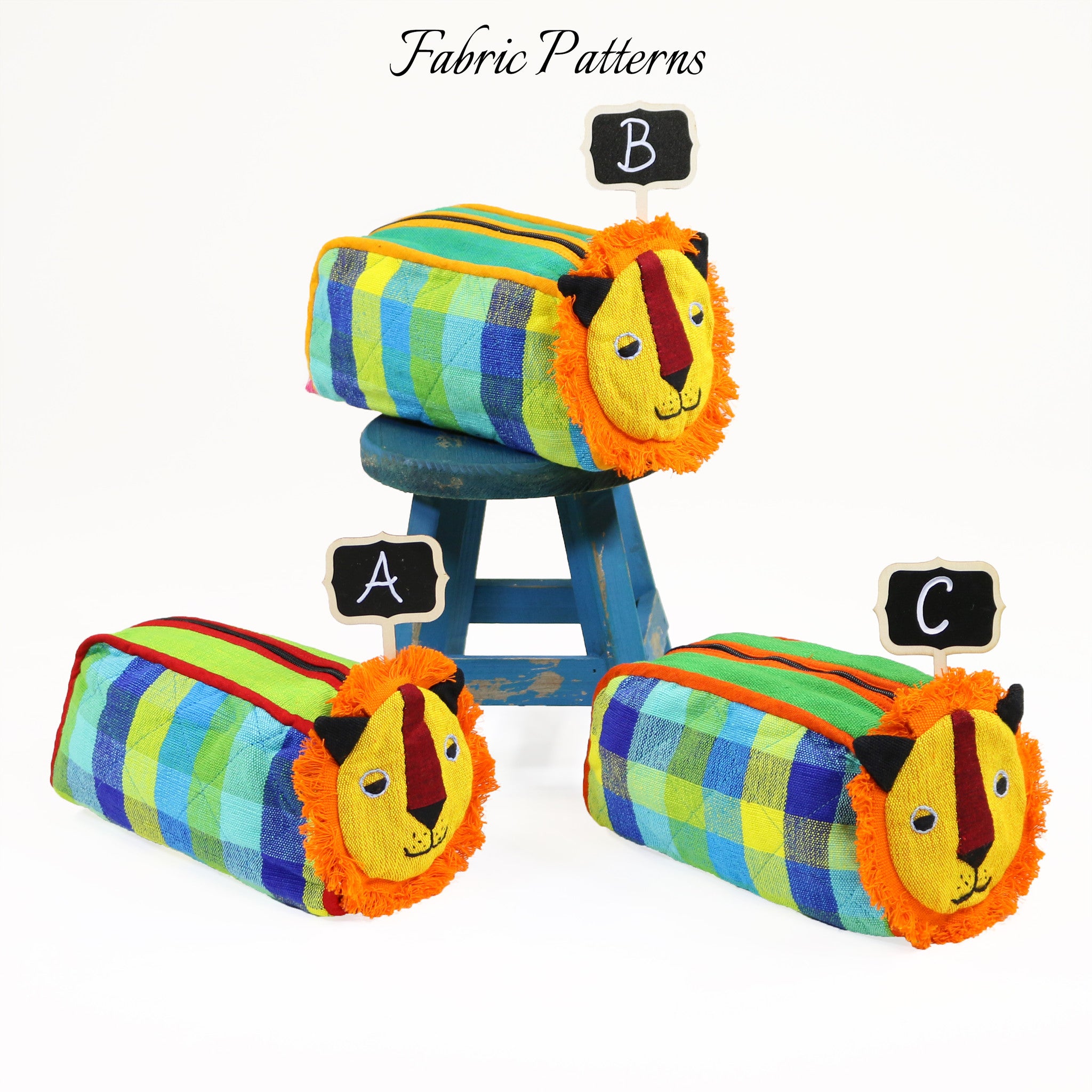 Lion Zip Pouch – Grasshopper fabric patterns
