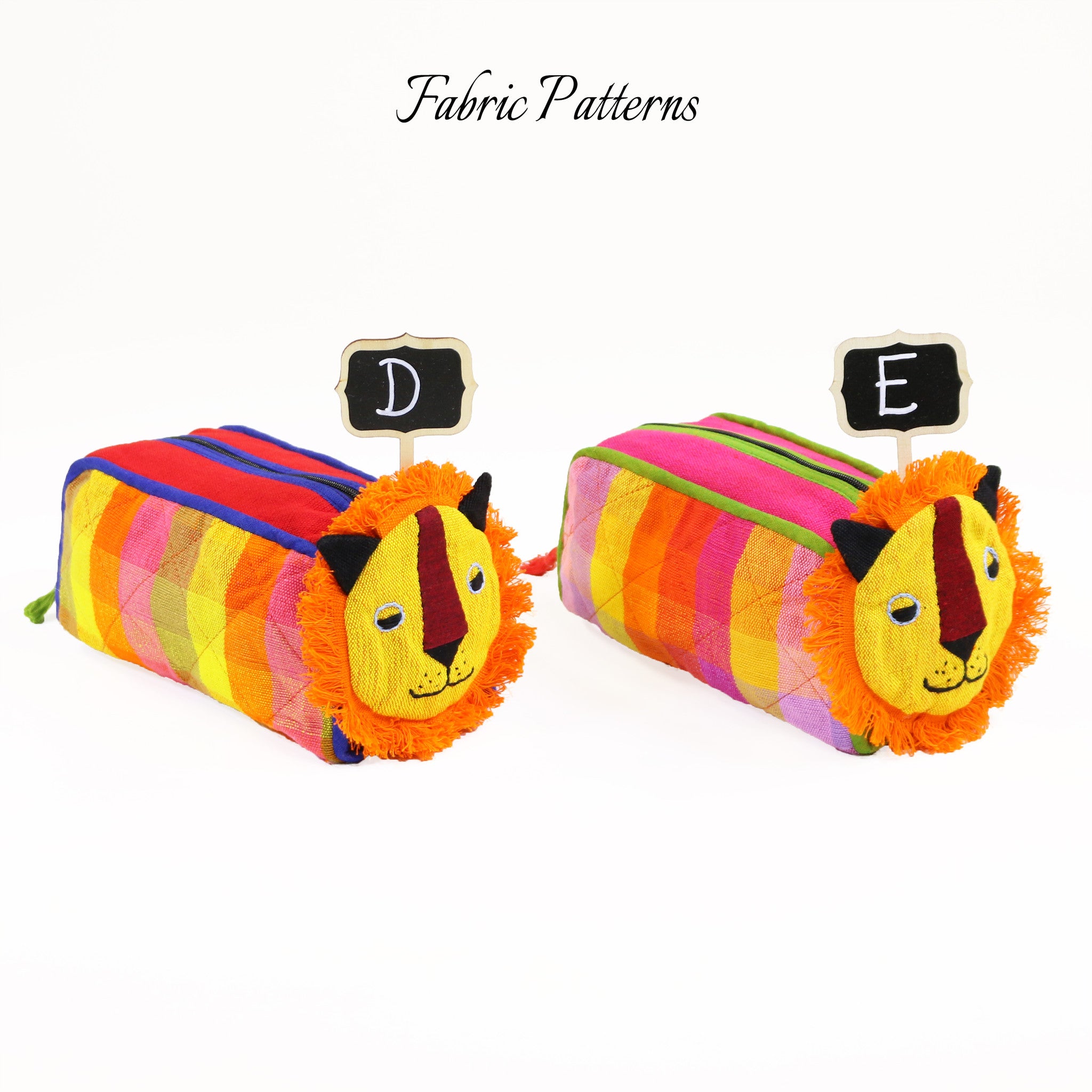 Lion Zip Pouch – Tangerine fabric patterns
