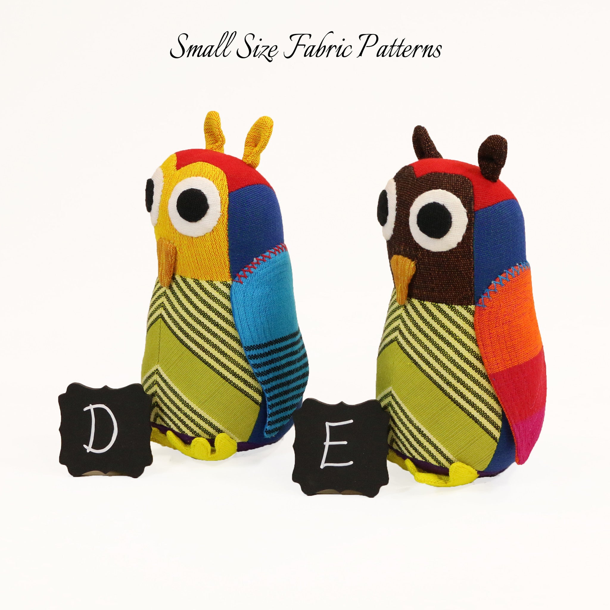 Hannah, the Owl – small size fabric patterns shown