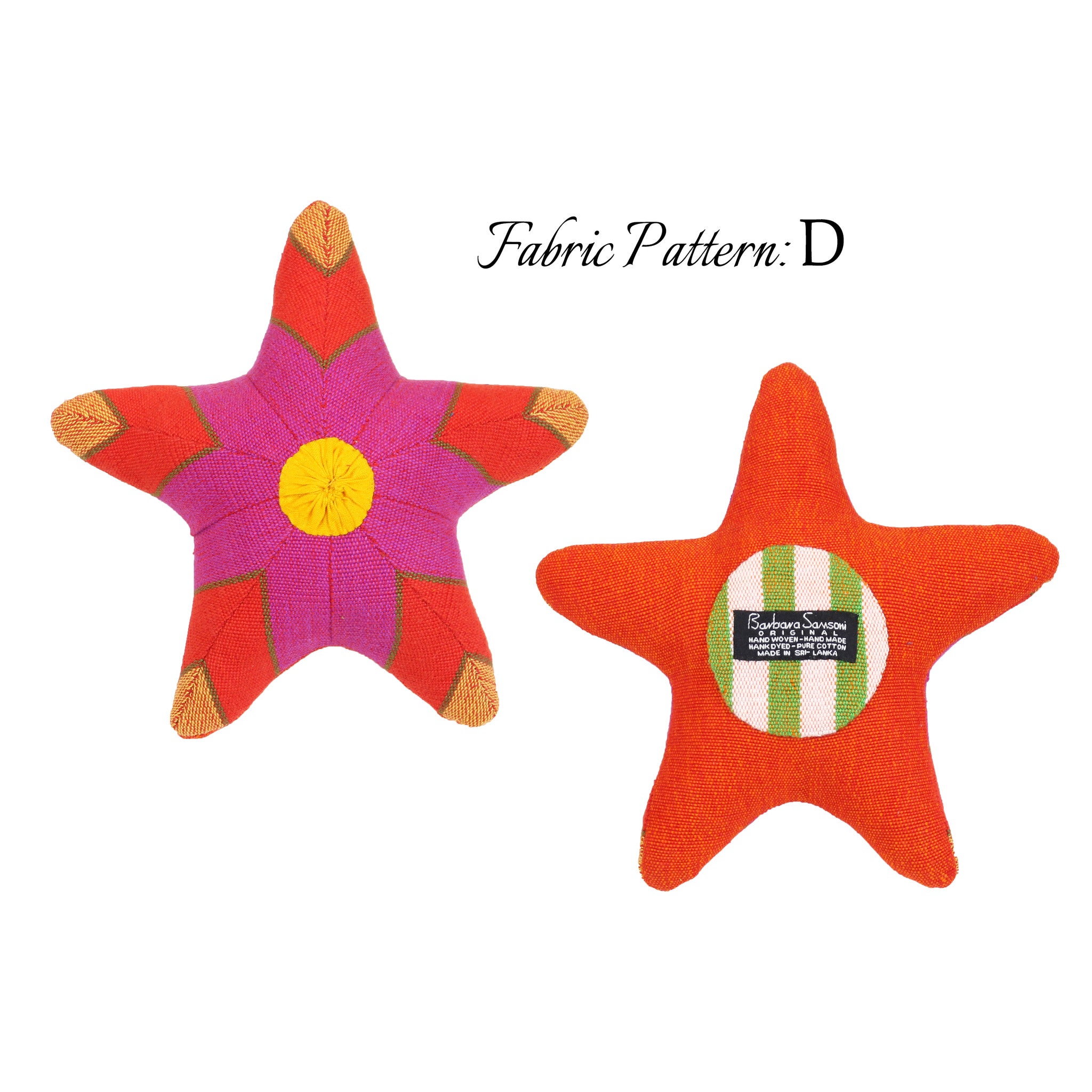 Sasha, the Starfish – pattern D (front & back view)