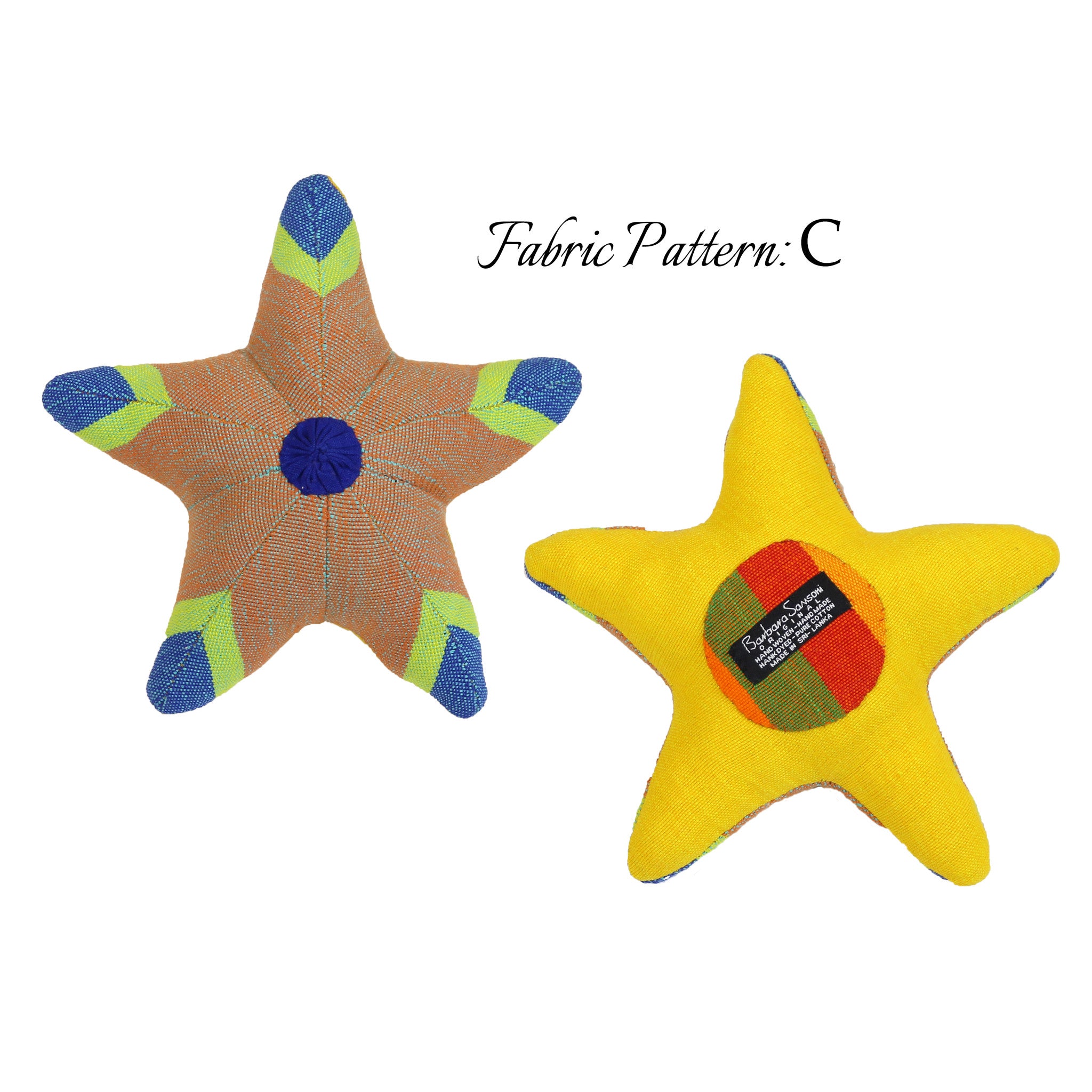 Shane, the Starfish – pattern C (front & back view)