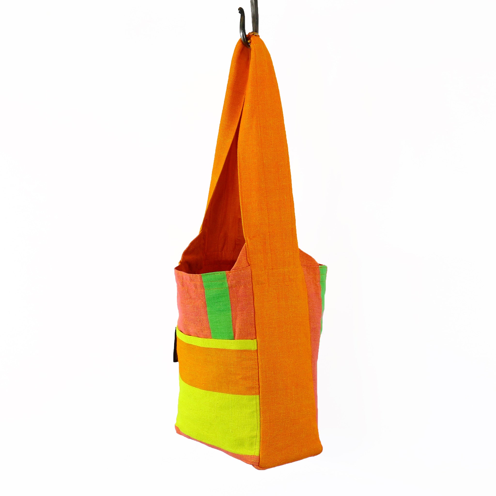 The Versatile Shoulder Bag – Mango fabric shown (medium size)